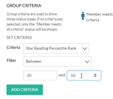 select the Filter drop-down list and choose how to filter based on the criteria