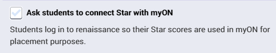 ask students to connect Star with myON setting