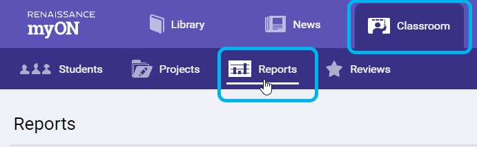 select Classroom, then Reports