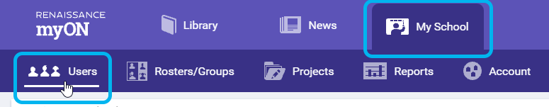 select My School, then Users