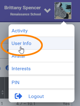 select User Info in the menu