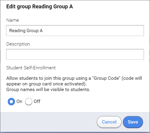 edit the group information, then select Save