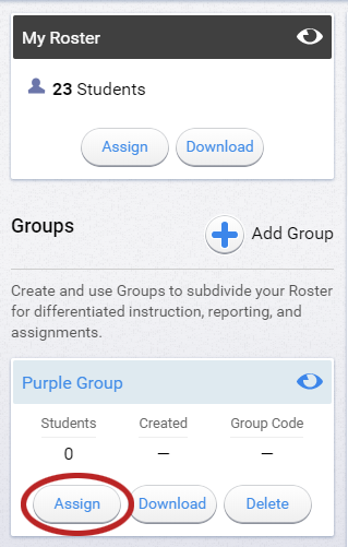 select assign for a group