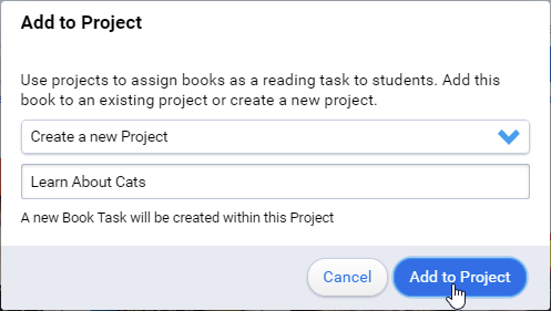 Add to Project window with Create a New Project selected