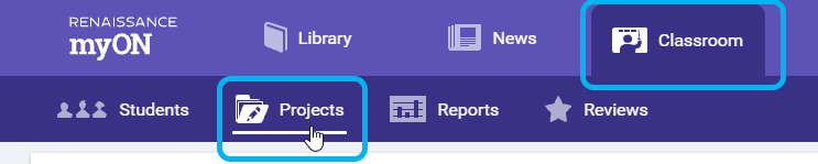 select Classroom, then Projects