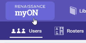 select the myON logo in the top left corner