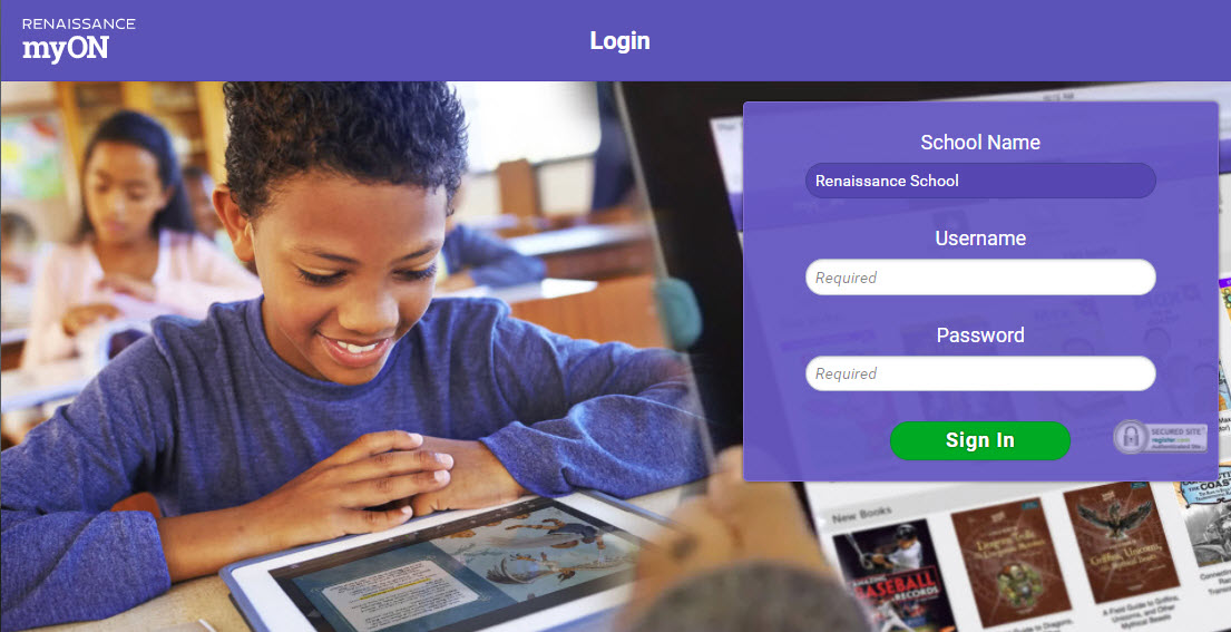 the Login page