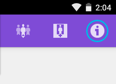select the i or help icon at the top of the screen