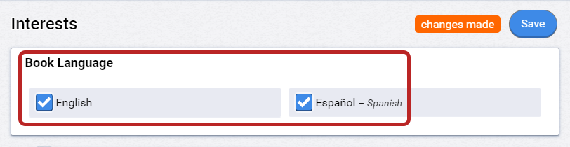 check the book languages that you want