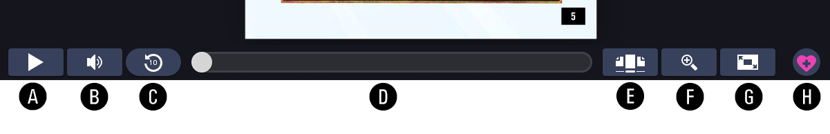buttons in the toolbar