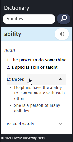 example of a dictionary definition
