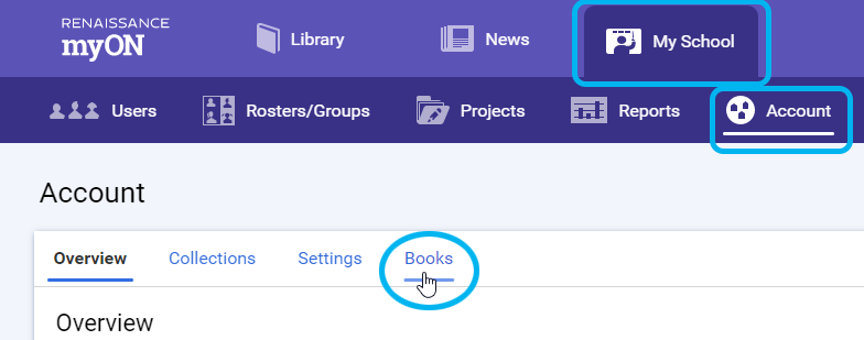 select My School, then Account, and then the Books tab