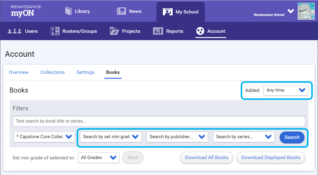 filters for searching for books
