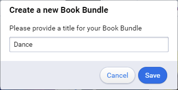 create a new book bundle window