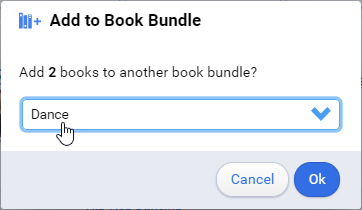 use the drop-down list to select the bundle to add the books to