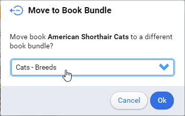 Move to Book Bundle window