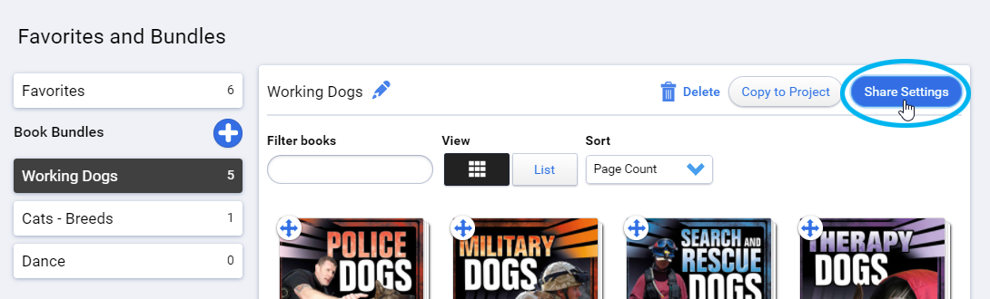 select Share Settings