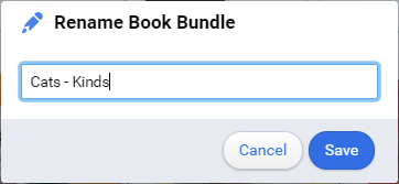 rename book bundle window