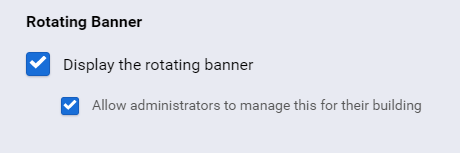 the rotating banner setting