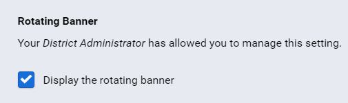 the rotating banner setting