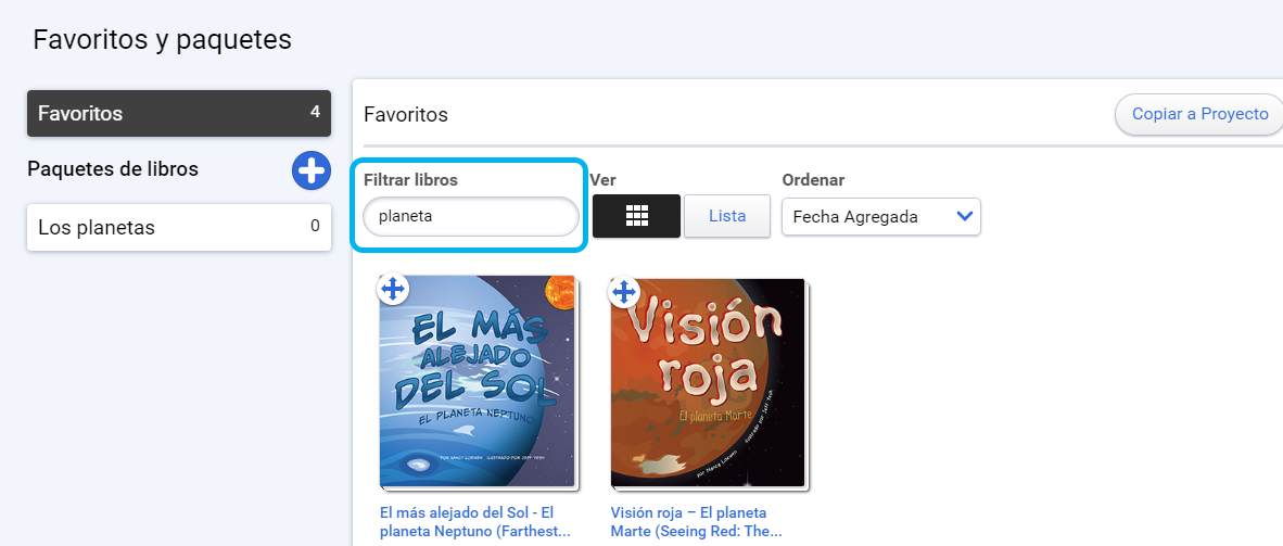 Filtrar libros