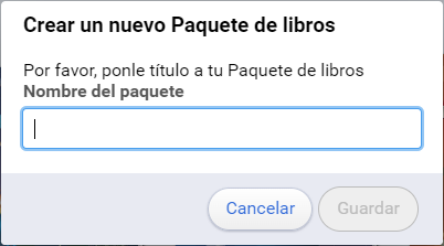 Crear un nuevo Paquete de libros