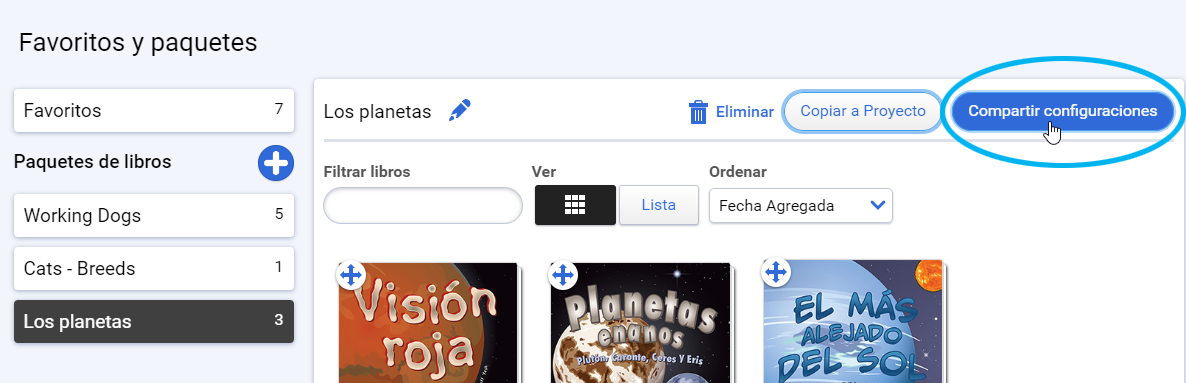 Compartir configuraciones