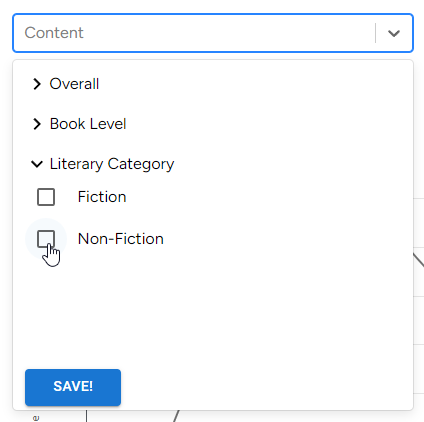 myON options in the Content drop-down list