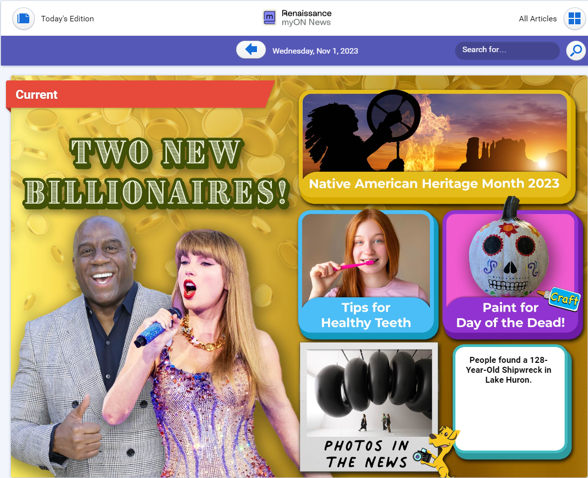 an example of the articles for a day