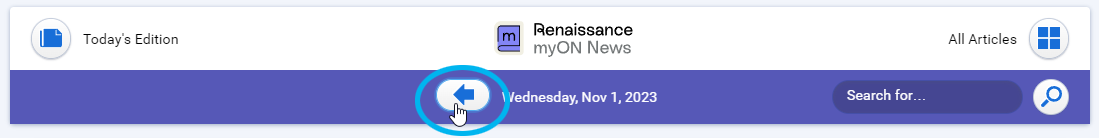 the arrow to see the previous day's news