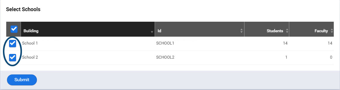 an example of checked schools