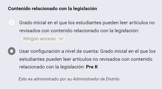 contenido relacionado con la legislación