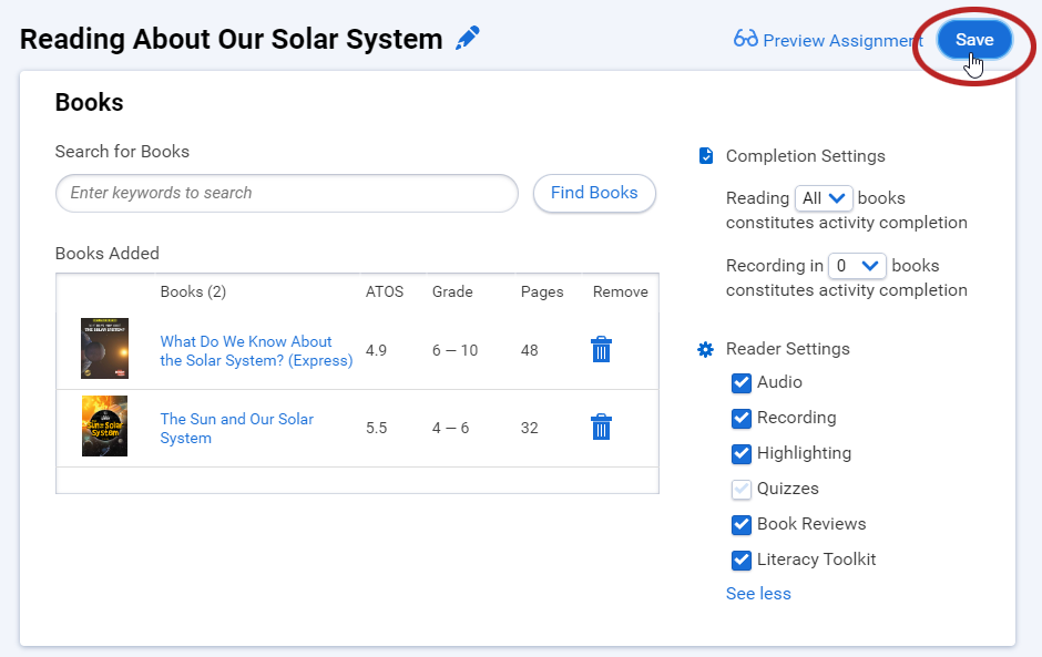 the Save button in the top right section of the page