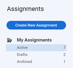 the Active category under My Assignments