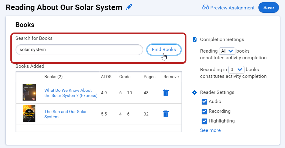 the search field and the Find Books button