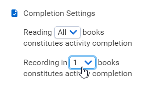 the Completion settings