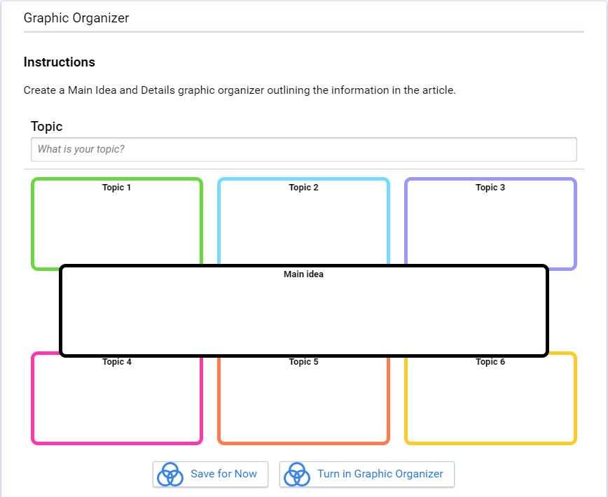 a student's main idea and details assigned activity