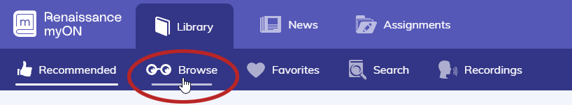 the Browse option under Library