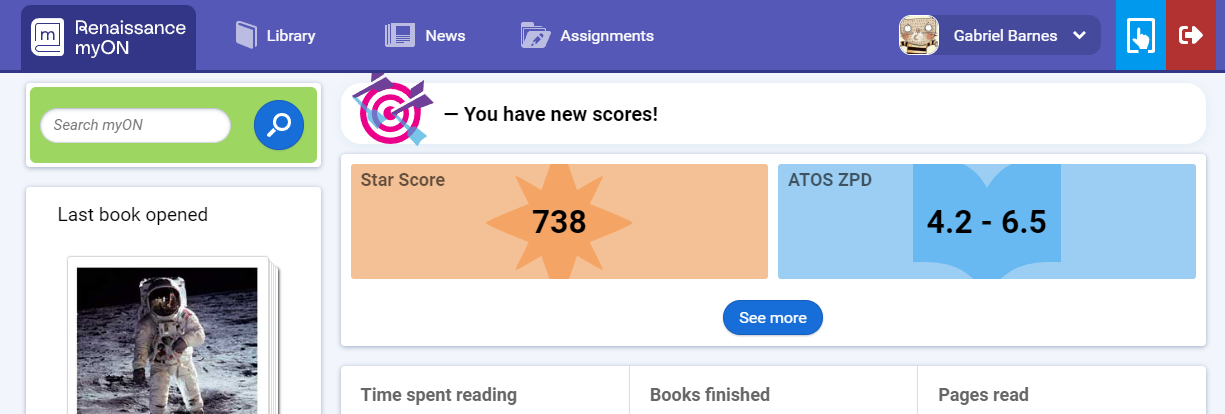 an example of a new scores for a student