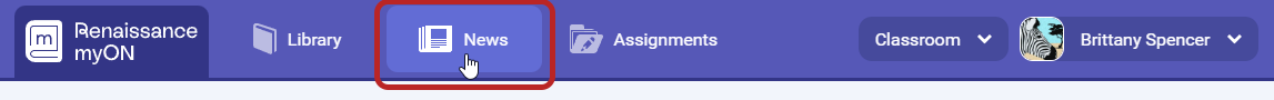 the News option at the top of any page