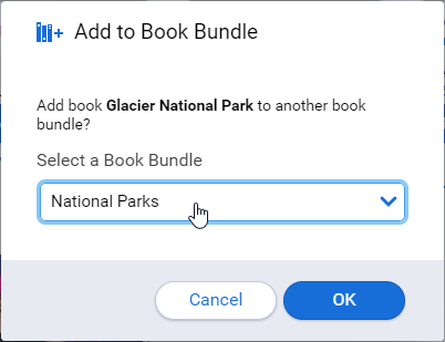 the Add to Book Bundle window