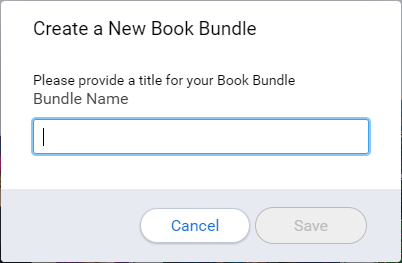 the Create a New Book Bundle window