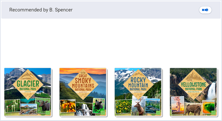 an example of recommended books as a student sees them