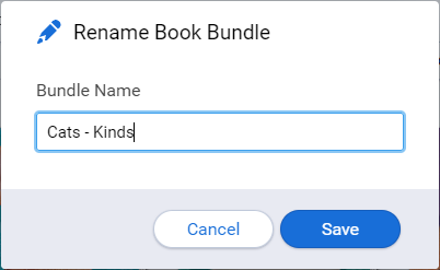 the Rename Boko Bundle window with the name field and Save button