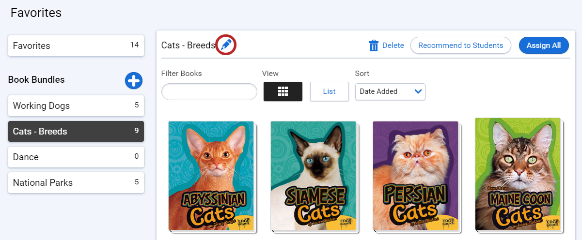 the pencil or edit icon next to the bundle name