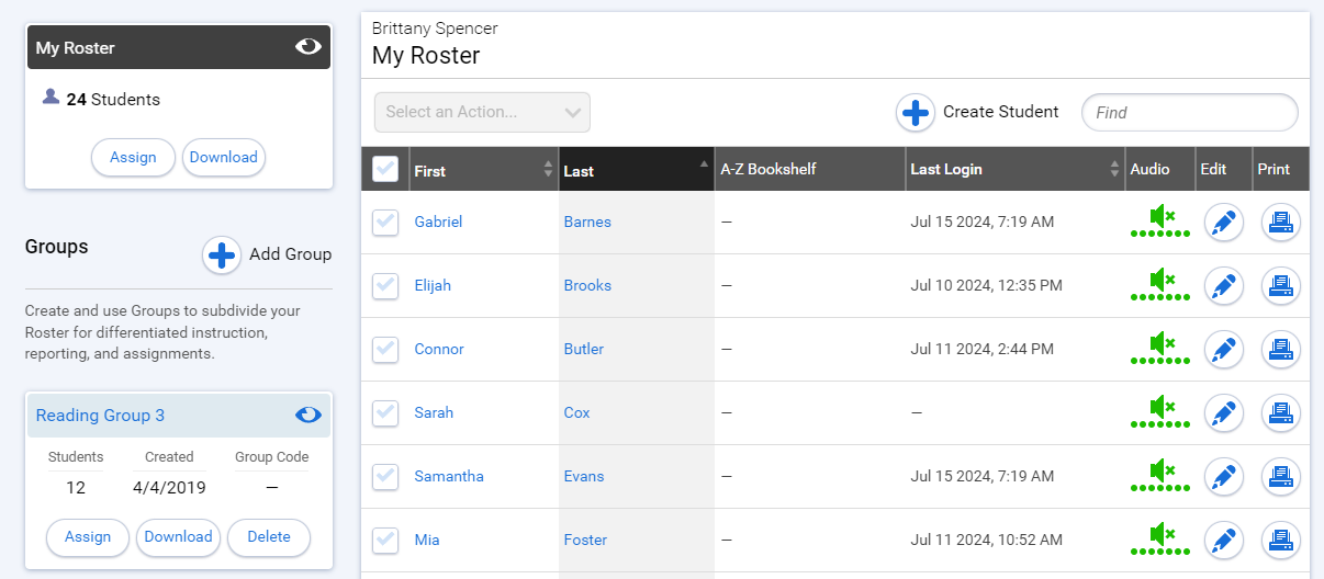 an example of a faculty roster