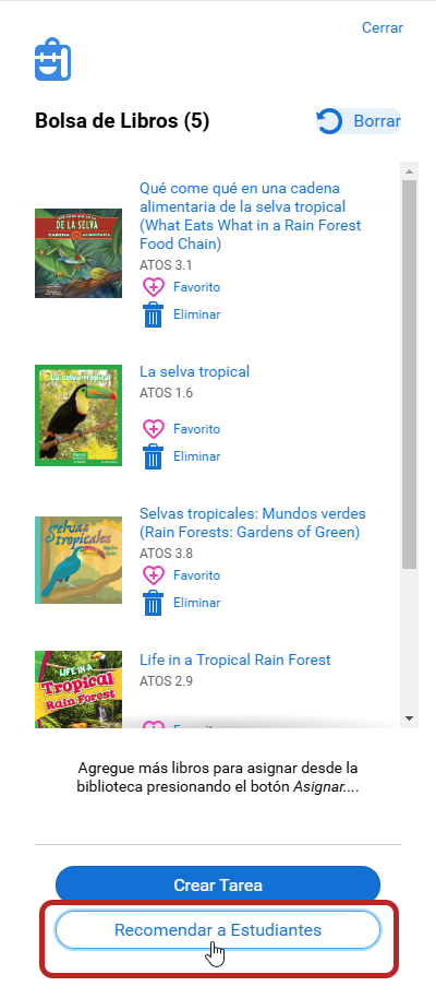 Recomendar a estudiantes