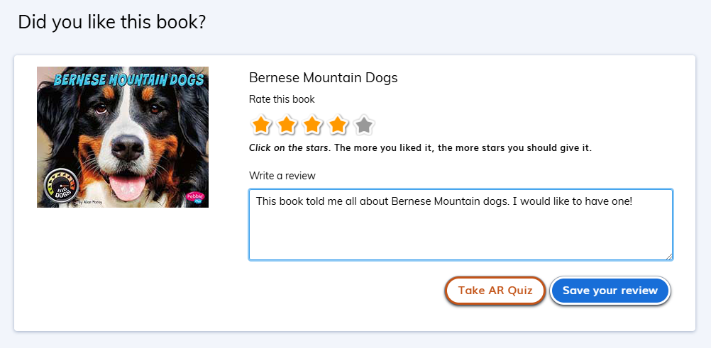 the book rating page