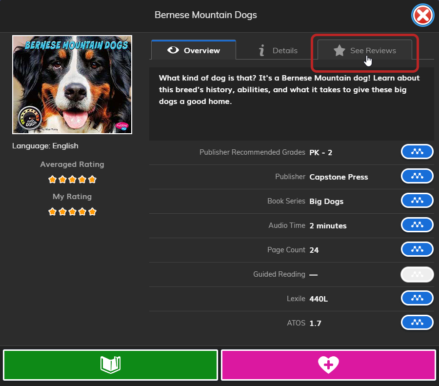 select the See Reviews tab