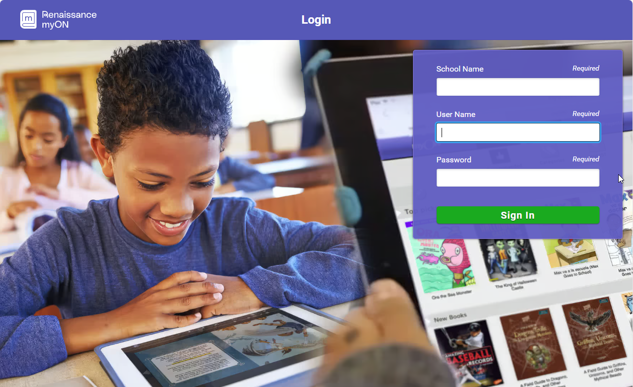 the login page